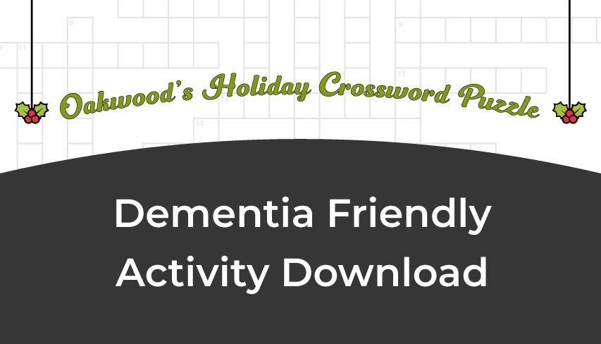 Dementia-Friendly Holiday Crossword Puzzle