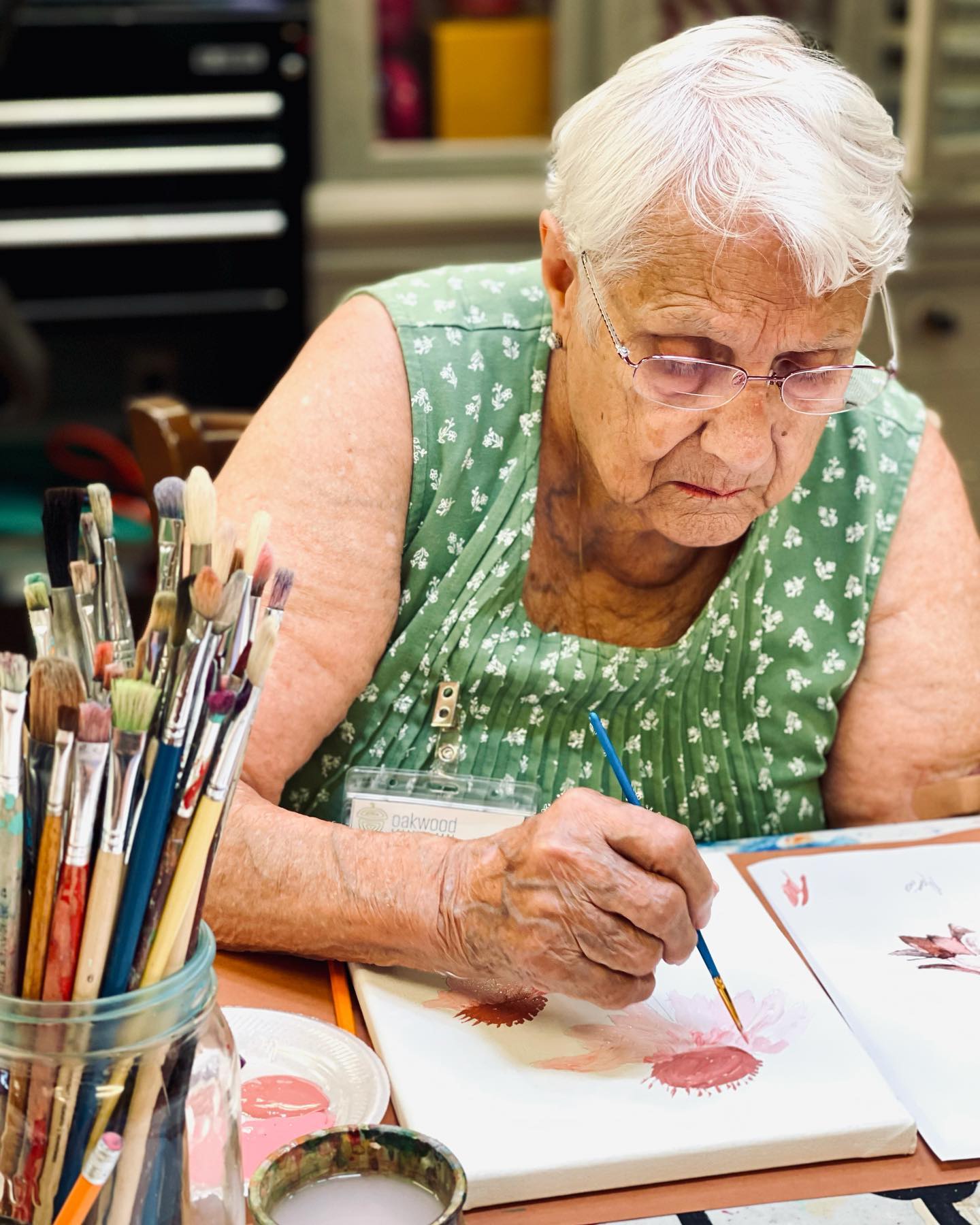 Oakwood Creative Care uses creative therapy to spark joy for seniors with cognitive and physical challenges, such as those resulting from a stroke