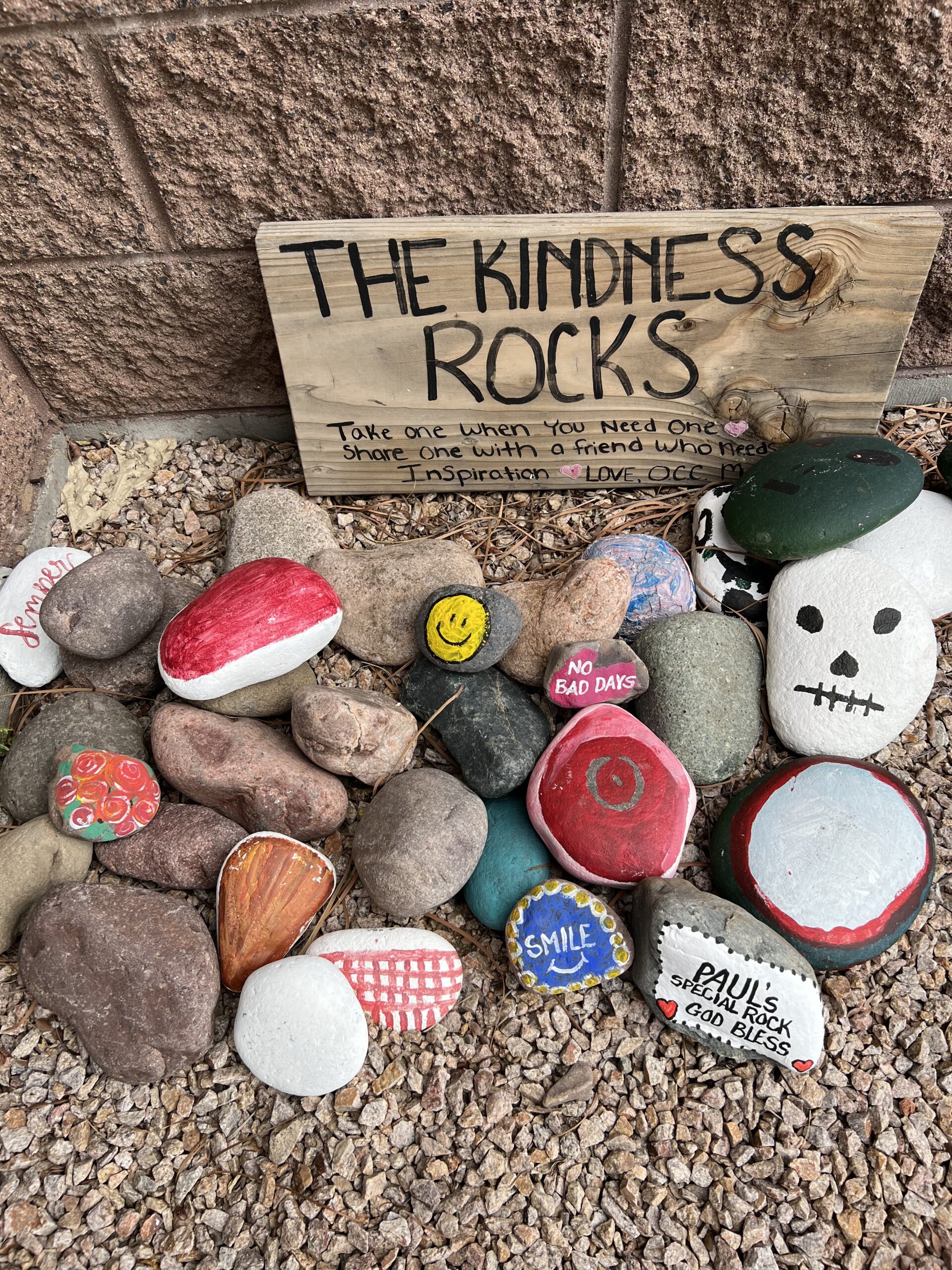 The Kindness Rocks at Oakwood Creative Care's Red Mountain Day Club